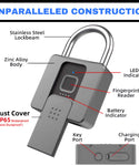 BiolockPro fingerprint padlock offers quick access, robust construction, long-lasting battery, and multiple unlocking options, providing ultimate security